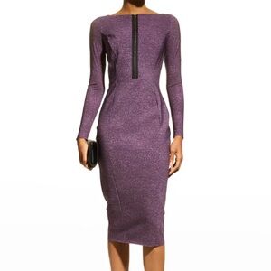 CHIARA BONI LA PETITE ROBE | Corina Front Zip Long Sleeve Sheath Dress | 44 (M)